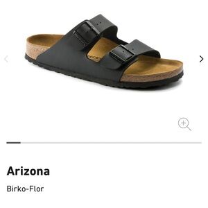 Birkenstock Arizona Birko-Flor Black 2-Strap Sandal - 41 regular